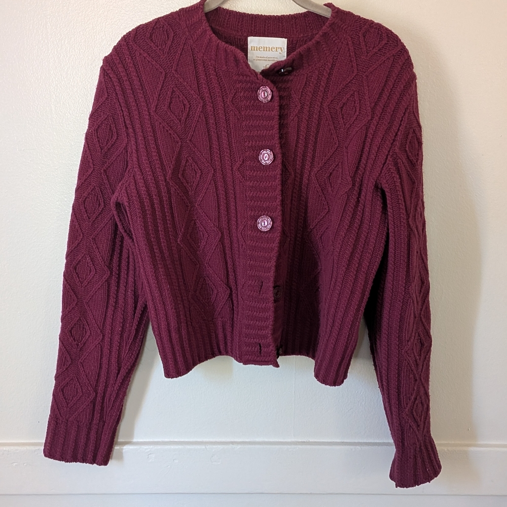 Burgundy Cable Knit Sweater